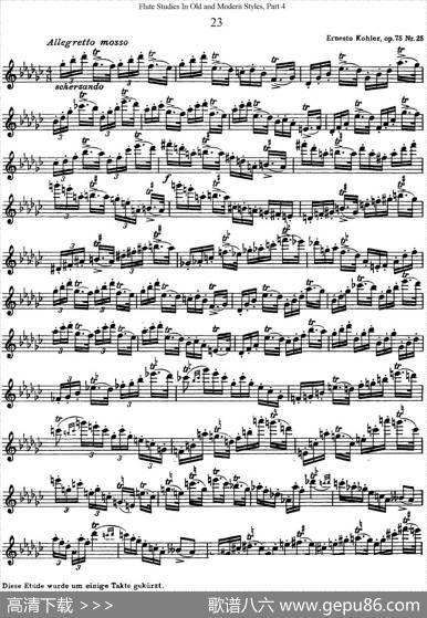 斯勒新老风格长笛练习重奏曲（第四部分）（NO.23）|SiegfriedThieleS.(斯勒)