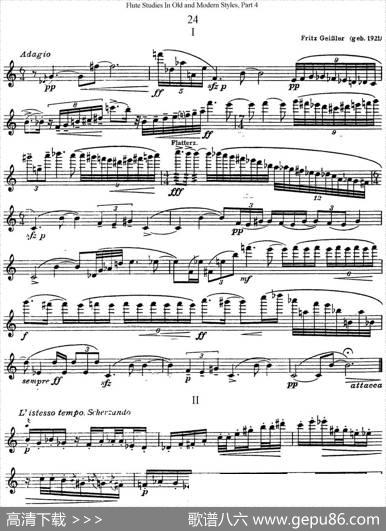 斯勒新老风格长笛练习重奏曲（第四部分）（NO.24）|SiegfriedThieleS.(斯勒)