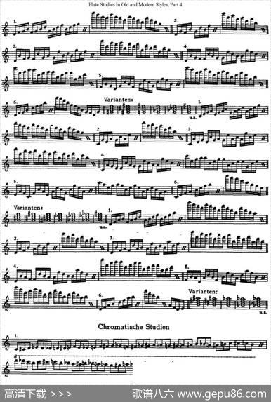 斯勒新老风格长笛练习重奏曲（第四部分）（NO.24）|SiegfriedThieleS.(斯勒)