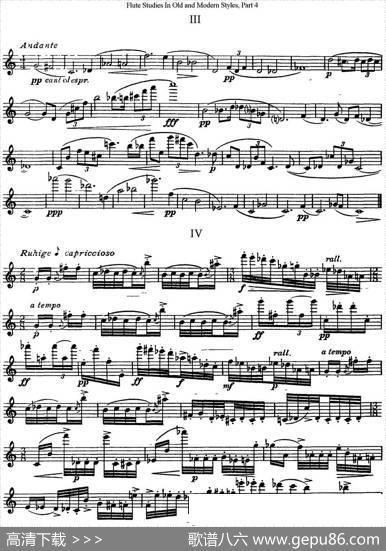 斯勒新老风格长笛练习重奏曲（第四部分）（NO.24）|SiegfriedThieleS.(斯勒)