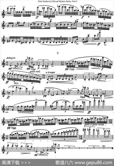 斯勒新老风格长笛练习重奏曲（第四部分）（NO.24）|SiegfriedThieleS.(斯勒)