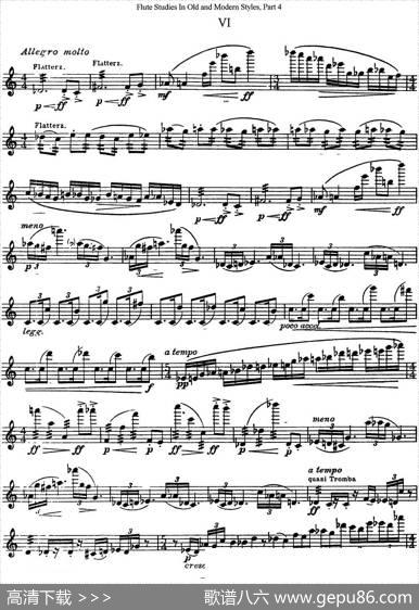 斯勒新老风格长笛练习重奏曲（第四部分）（NO.24）|SiegfriedThieleS.(斯勒)