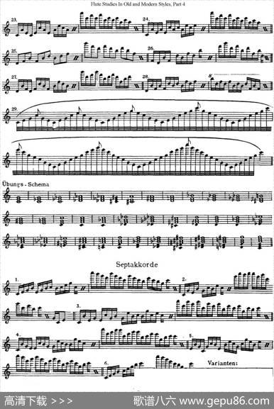 斯勒新老风格长笛练习重奏曲（第四部分）（NO.24）|SiegfriedThieleS.(斯勒)