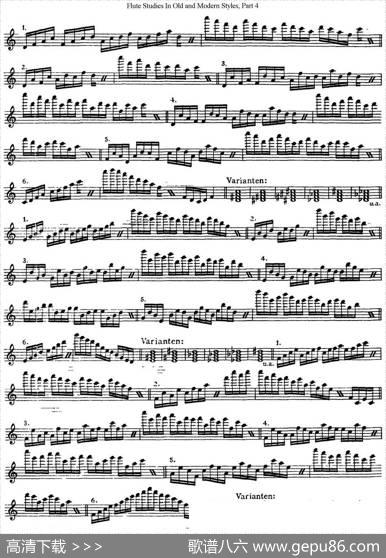 斯勒新老风格长笛练习重奏曲（第四部分）（NO.24）|SiegfriedThieleS.(斯勒)