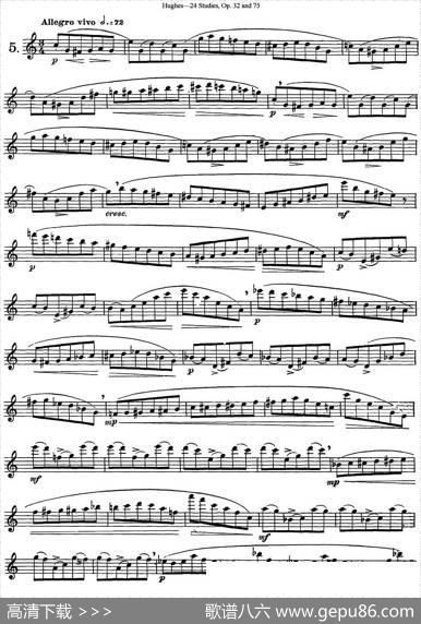 胡埃斯24首长笛练习曲Op.32（NO.5）|胡埃斯
