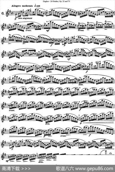 胡埃斯24首长笛练习曲Op.32（NO.6）|胡埃斯