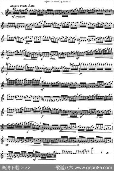 胡埃斯24首长笛练习曲Op.32（NO.7）|胡埃斯