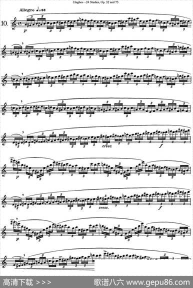 胡埃斯24首长笛练习曲Op.32（NO.10）|胡埃斯