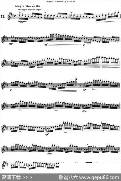 胡埃斯24首长笛练习曲Op.32（NO.11）|胡埃斯