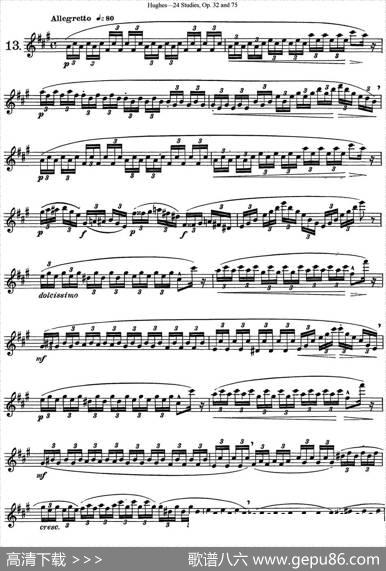 胡埃斯24首长笛练习曲Op.32（NO.13）|胡埃斯