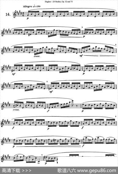 胡埃斯24首长笛练习曲Op.32（NO.14）|胡埃斯