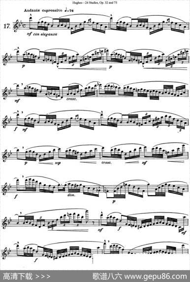 胡埃斯24首长笛练习曲Op.32（NO.17）|胡埃斯