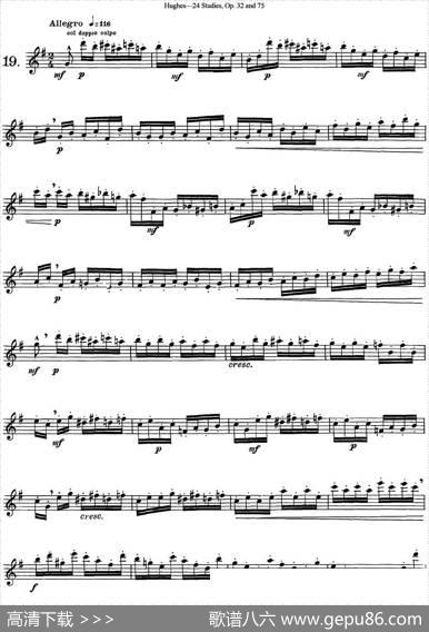 胡埃斯24首长笛练习曲Op.32（NO.19）|胡埃斯
