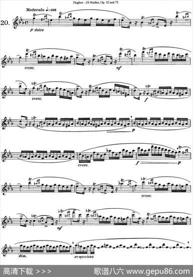 胡埃斯24首长笛练习曲Op.32（NO.20）|胡埃斯