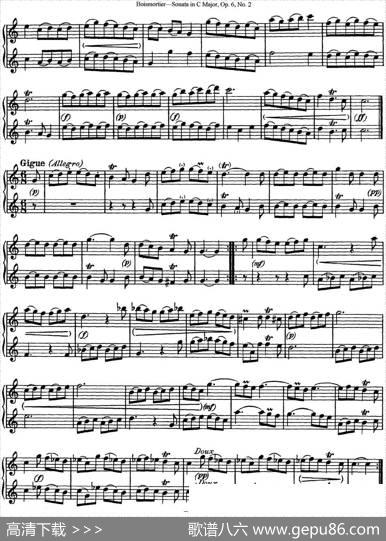 博伊斯卯绨C大调双长笛奏鸣曲Op.6（NO.2）|Boismortier(博伊斯卯绨)