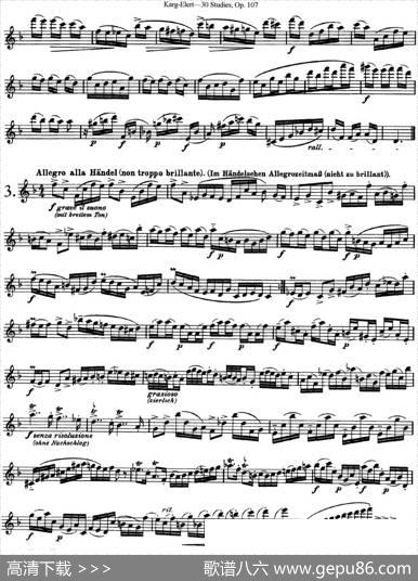 卡-伊勒特30首长笛练习曲Op.107（NO.1-NO.3）|Karg-Elert（卡-伊勒特）
