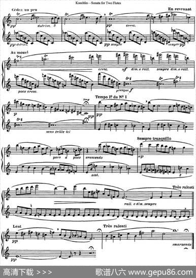 考埃琳双长笛奏鸣曲（NO.3）|Koechlin(考埃琳)