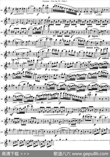 库默长笛三重奏Op.24（Flute1）|Kummer（库默）