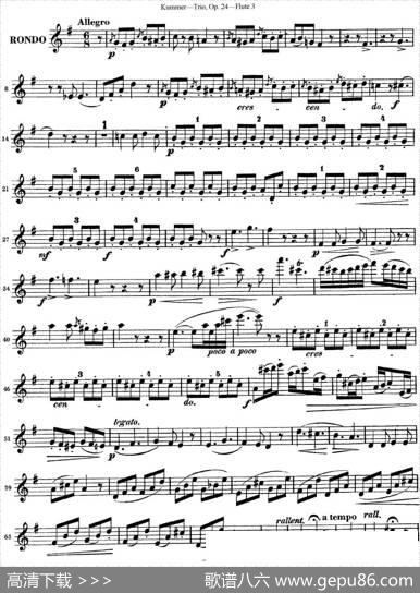 库默长笛三重奏Op.24（Flute3）|Kummer（库默）