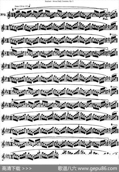 瑞澈特七首每日长笛练习曲Op.5（NO.2）|Reichert（瑞澈特）