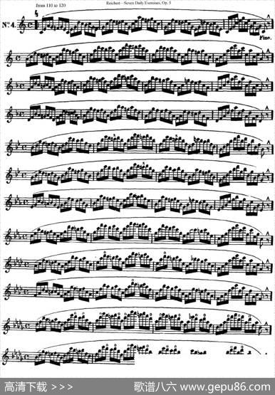 瑞澈特七首每日长笛练习曲Op.5（NO.4）|Reichert（瑞澈特）