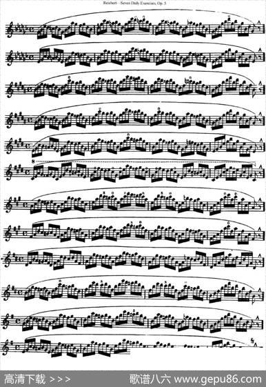 瑞澈特七首每日长笛练习曲Op.5（NO.4）|Reichert（瑞澈特）