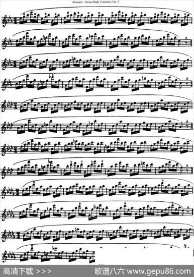 瑞澈特七首每日长笛练习曲Op.5（NO.5）|Reichert（瑞澈特）