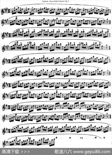 瑞澈特七首每日长笛练习曲Op.5（NO.5）|Reichert（瑞澈特）
