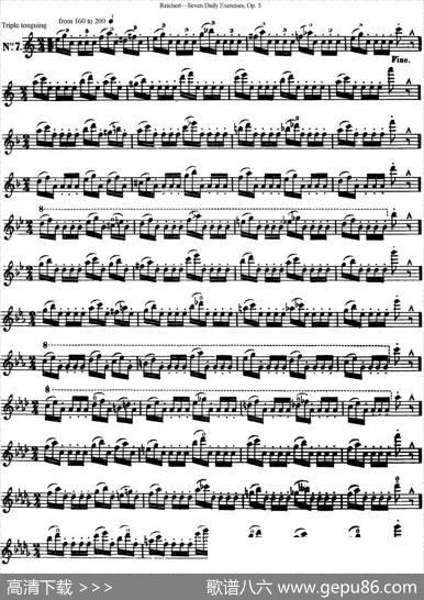 瑞澈特七首每日长笛练习曲Op.5（NO.7）|Reichert（瑞澈特）