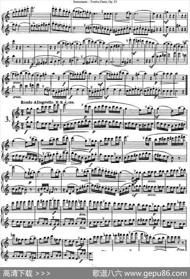 苏斯曼12首长笛重奏曲Op.53（NO.1-NO.4）|Soussmann（苏斯曼）