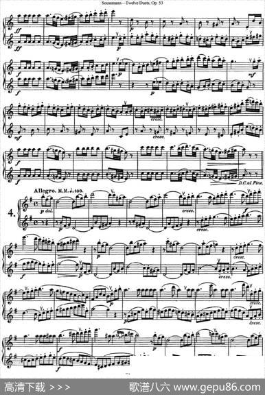 苏斯曼12首长笛重奏曲Op.53（NO.1-NO.4）|Soussmann（苏斯曼）