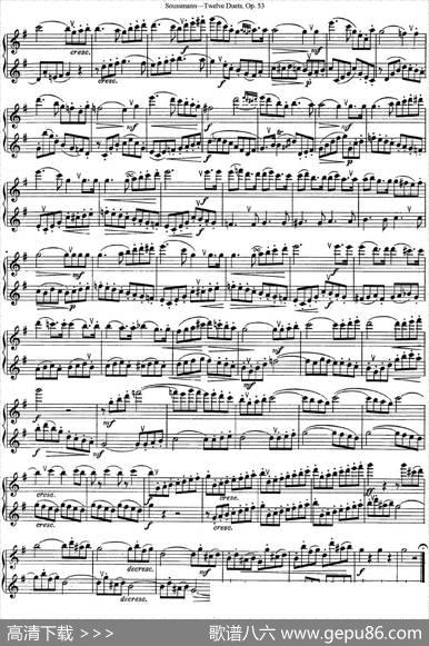 苏斯曼12首长笛重奏曲Op.53（NO.1-NO.4）|Soussmann（苏斯曼）
