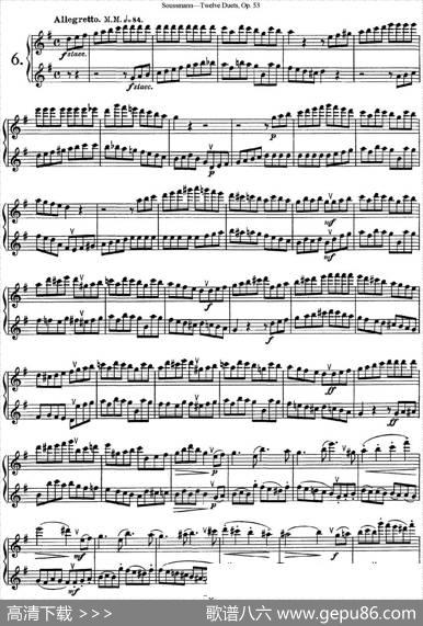 苏斯曼12首长笛重奏曲Op.53（NO.6-NO.7）|Soussmann（苏斯曼）