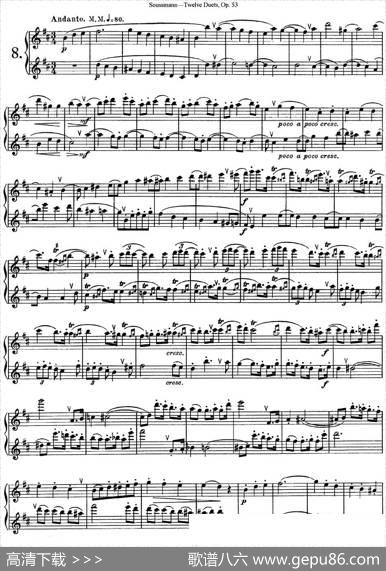 苏斯曼12首长笛重奏曲Op.53（NO.8-NO.9）|Soussmann（苏斯曼）