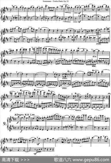 苏斯曼12首长笛重奏曲Op.53（NO.8-NO.9）|Soussmann（苏斯曼）