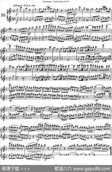 苏斯曼12首长笛重奏曲Op.53（NO.10-NO.11）|Soussmann（苏斯曼）