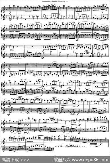 苏斯曼12首长笛重奏曲Op.53（NO.10-NO.11）|Soussmann（苏斯曼）