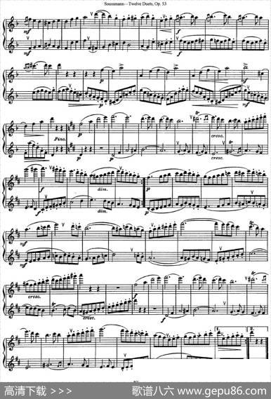 苏斯曼12首长笛重奏曲Op.53（NO.10-NO.11）|Soussmann（苏斯曼）