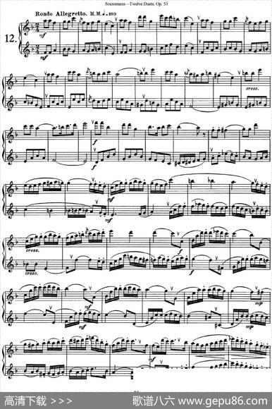 苏斯曼12首长笛重奏曲Op.53（NO.12）|Soussmann（苏斯曼）