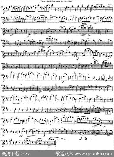 图露三首长笛简易重奏曲Op.103（Flute1）（NO.1）|Tulou（图露）