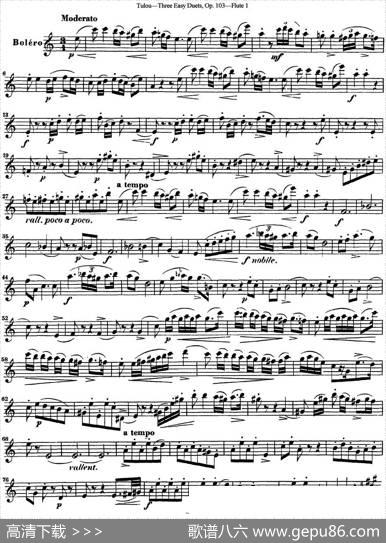图露三首长笛简易重奏曲Op.103（Flute1）（NO.2）|Tulou（图露）