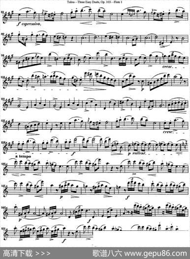 图露三首长笛简易重奏曲Op.103（Flute1）（NO.2）|Tulou（图露）