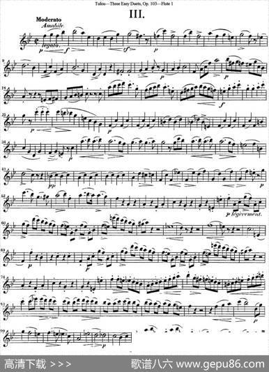 图露三首长笛简易重奏曲Op.103（Flute1）（NO.3）|Tulou（图露）
