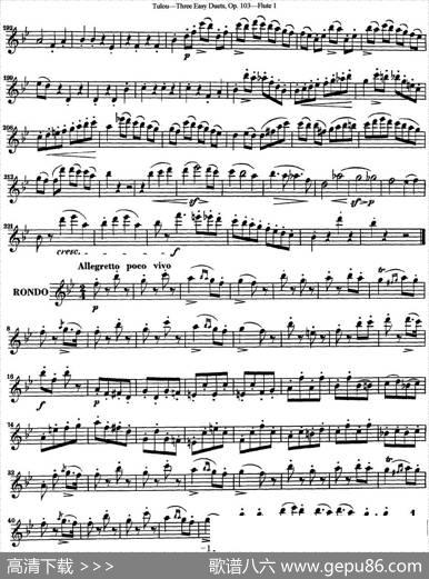 图露三首长笛简易重奏曲Op.103（Flute1）（NO.3）|Tulou（图露）
