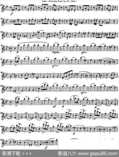 图露三首长笛简易重奏曲Op.103（Flute1）（NO.3）|Tulou（图露）