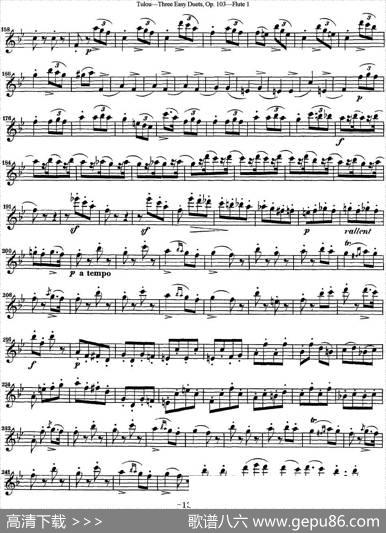 图露三首长笛简易重奏曲Op.103（Flute1）（NO.3）|Tulou（图露）