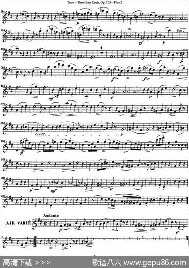 图露三首长笛简易重奏曲Op.103（Flute2）（NO.1）|Tulou（图露）