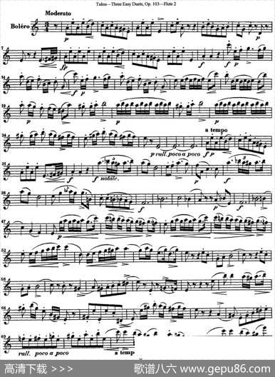 图露三首长笛简易重奏曲Op.103（Flute2）（NO.2）|Tulou（图露）
