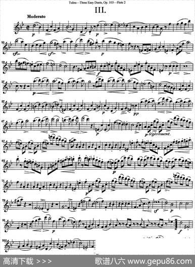 图露三首长笛简易重奏曲Op.103（Flute2）（NO.3）|Tulou（图露）