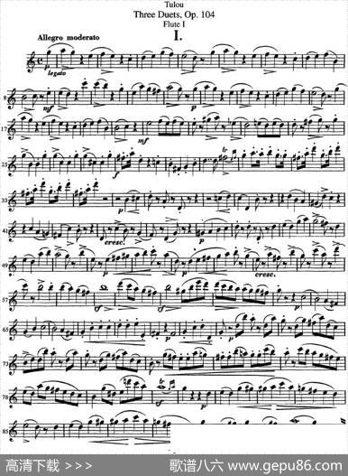 图露三首长笛简易重奏曲Op.104（Flute1）（NO.1）|Tulou（图露）